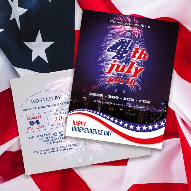 Feux d'artifice Stars and Stripes Invitation du 4  (Créateur téléchargé)