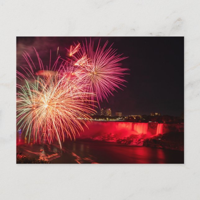 Feux d'artifice sur la carte postale du Niagara (Devant)