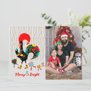 Feux de Noël, baubles, cadeaux et coq