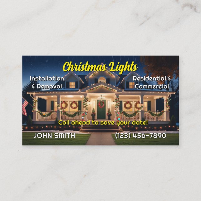 Feux de Noël Cartes de visite (Devant)