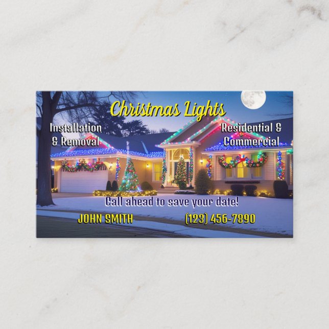 Feux de Noël Cartes de visite (Devant)