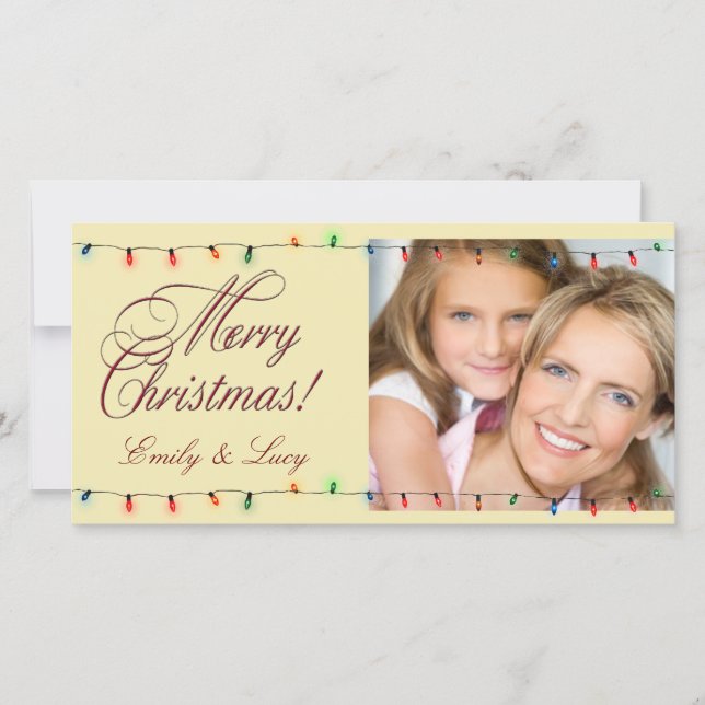 Feux de Noël Joyeux carte photo de Noël (Devant)