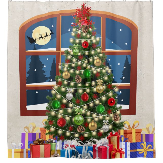 Feux de Noël & Ornements Douche rideau (Devant)