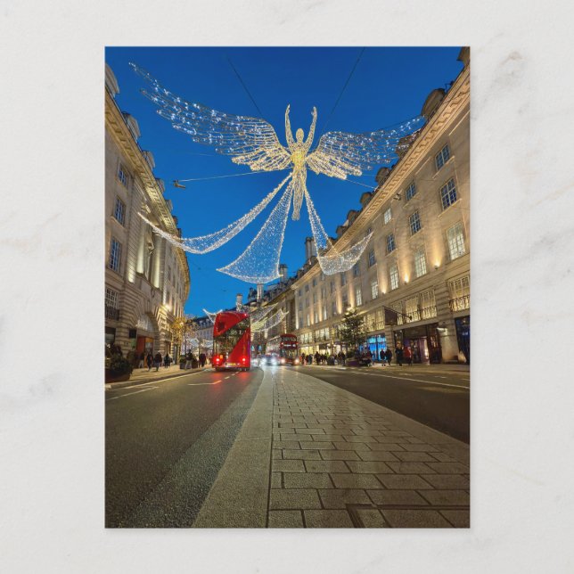 Feux de Noël, Regent Street, carte postale de Lond (Devant)