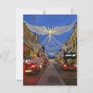 Feux de Noël, Regent Street, carte postale de Lond