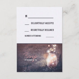 Feux de nuit rustiques Mason Jar Cartes RSVP