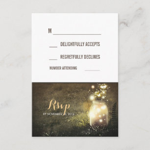 Feux de nuit rustiques Mason Jar Cartes RSVP