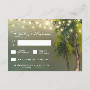 Feux de plage Palm Tree Tropical Wedding Cartes RS