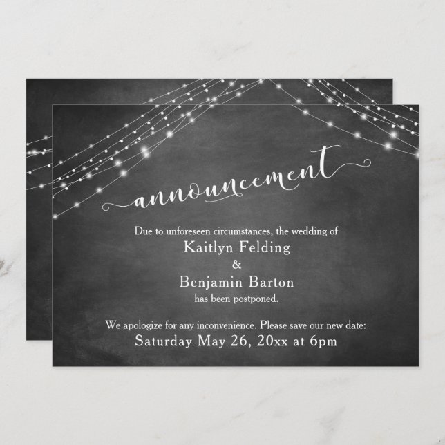 Feux de tableau de bord reportés Faire-part Mariag (Devant / Derrière)