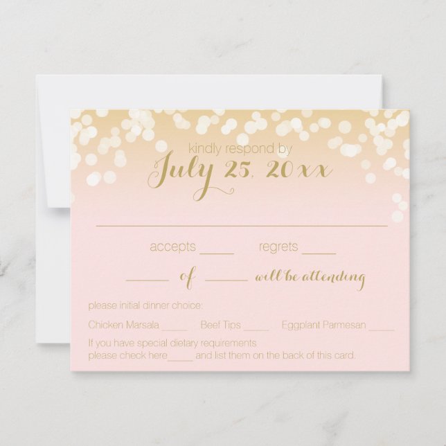 Feux d'étincelle rose et or roux RSVP (Devant)