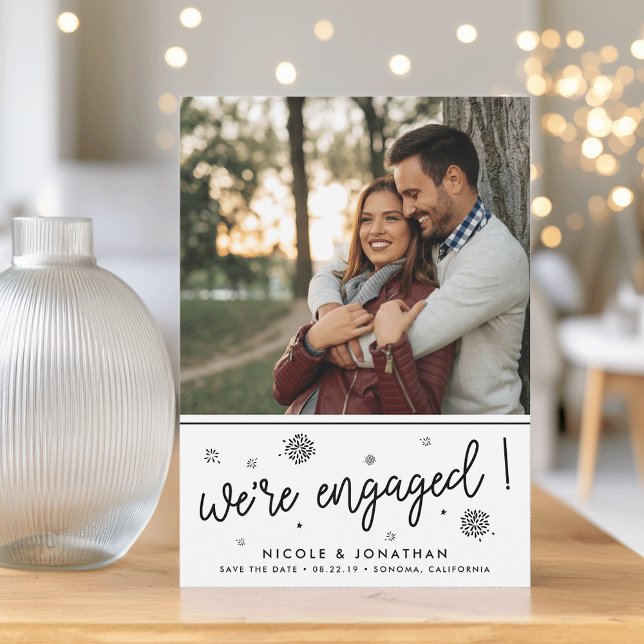 Feux | Faire-part Fiançailles photo (Créateur téléchargé)