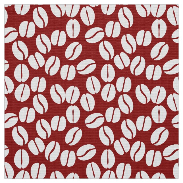 Fèves de café blanc rouge tissu motif (Échantillon)