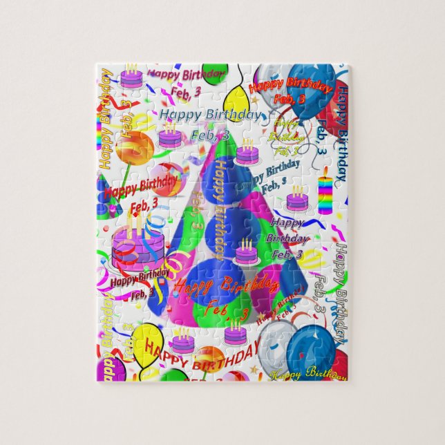 Février 3 Anniversaire Jigsaw Puzzle (Vertical)