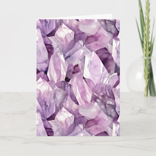 Février Birthstone Amethyst Carte d'anniversaire (Devant)