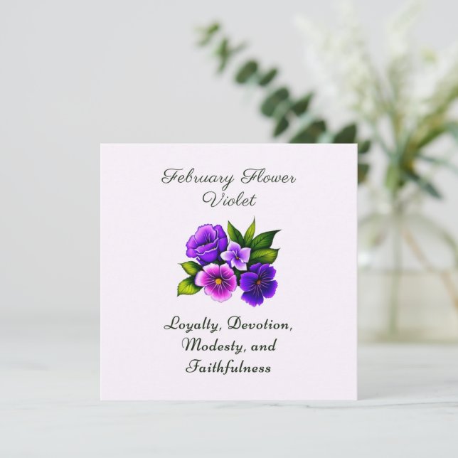 Février Mois de naissance Violet Fleur Delicet Flo (Debout devant)