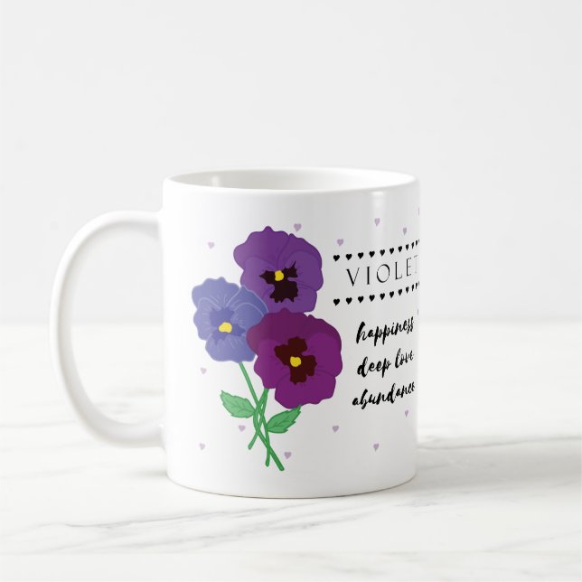 Février Mug Fleur de naissance avec sens Fleur (Gauche)
