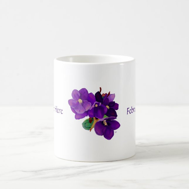 Février : Tasse personnalisée par violettes (Centre)