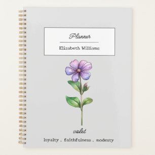 FÉVRIER VIOLET FLEURS DE NAISSANCE PERSONNALISÉE