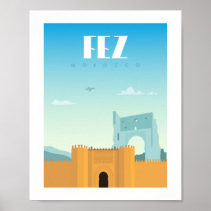 Fez city morocco poster