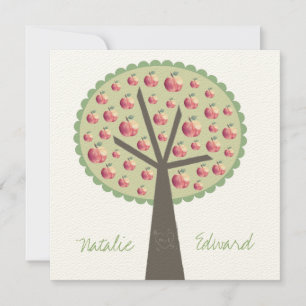 Fiançailles Apple Tree Love Carving Invitation