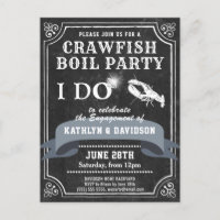 Fiançailles Chalkboard Photo Crawfish Invitation é