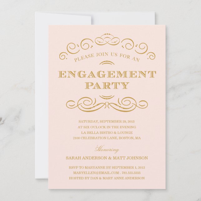 FIANÇAILLES CLASSÉ| INVITATION DU PARTI ENGAGEMENT (Devant)