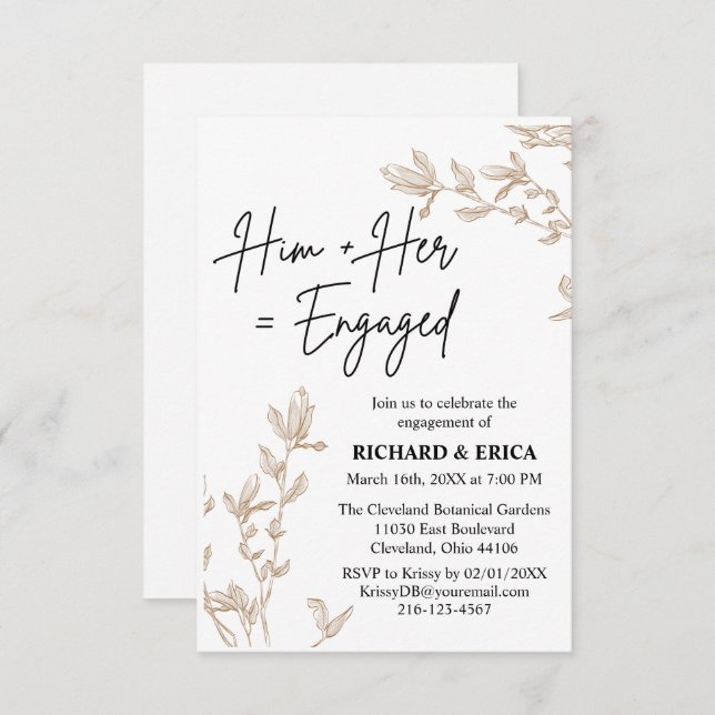 Fiançailles de champs agricoles Faire-part (Devant / Derrière)