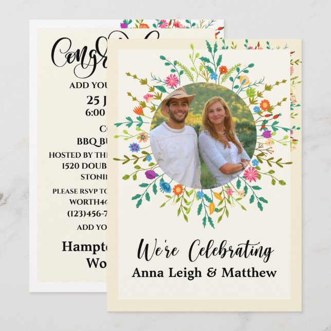 Fiançailles - Invitation au mariage Faire-part (Devant / Derrière)