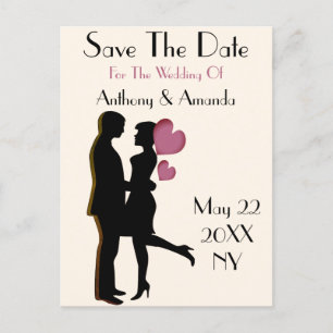 Fiançailles mignon et enregistrer la carte postale