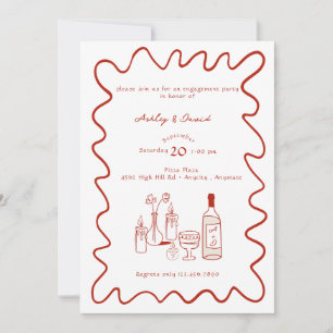 Fiançailles moderne   Invitations de mariage fanta