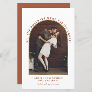 Fiançailles photo Budget Terracotta Gold Arch