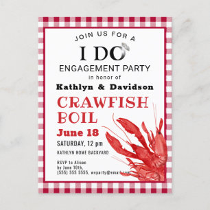 Fiançailles Photo Crawfish Boil Party Invitation