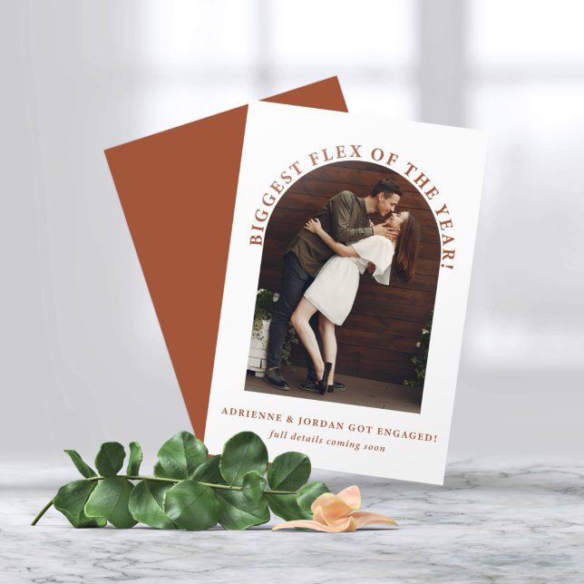 Fiançailles photo Terracotta Arch Faire-part (Créateur téléchargé)