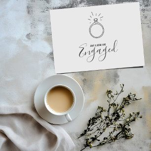 Fiançailles ring, faire-part de partie engagée