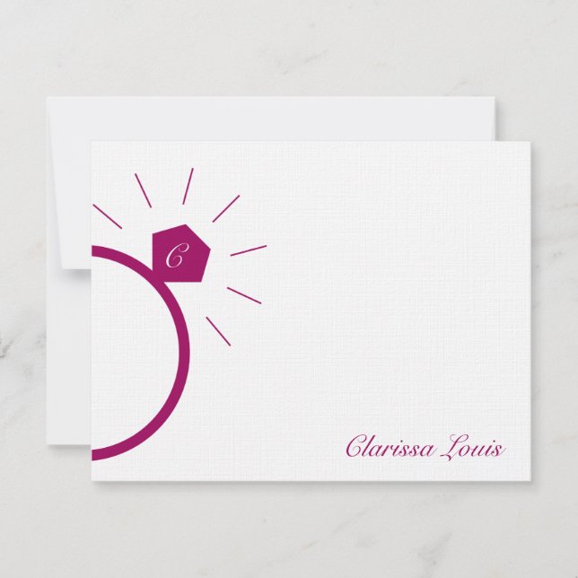 Fiançailles Ring Merci Cartes (Devant)