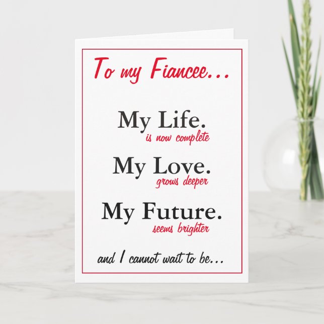 Fiancée carte d'anniversaire.love.du mari à être c (Devant)