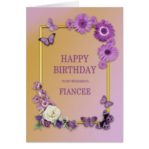Fiancée Fleurs d'anniversaire et papillons