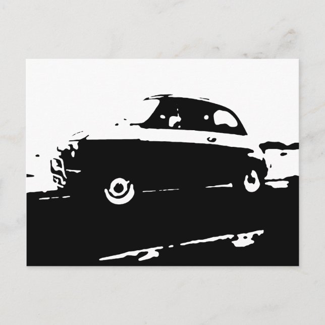 Fiat 500 classic - Carte postale image noire (Devant)