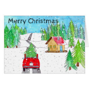 Fiat 500 en Forêt neigeuse personnalisable