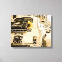 Fiat 500 en Italie toile vintage