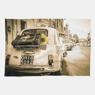 Fiat vintage 500 en serviettes de thé de l'Italie