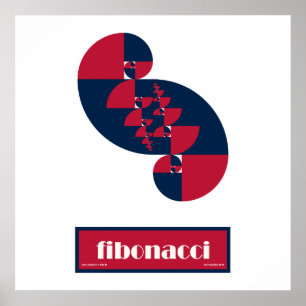 Fibonacci Rouge Blanc et Bleu II énorme affiche