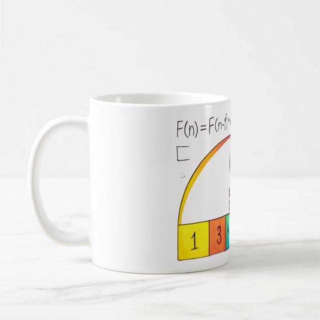Fibonacci Spiral Math Mug (Gauche)