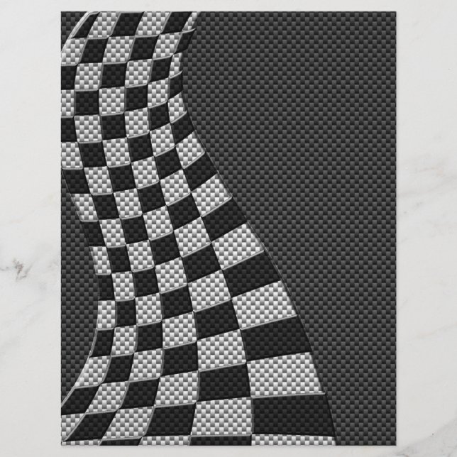 Fibre de carbone comme course Drapeau Wave Print (Devant)