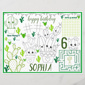 Fiche d'activité Cactus, sets de table Cactus