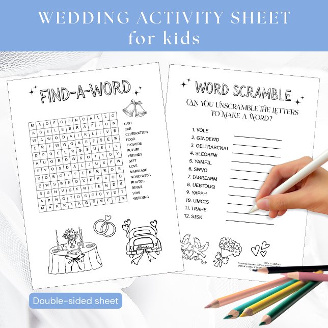 Fiche d'activité Jeux Word pour enfants mariages (Créateur téléchargé)