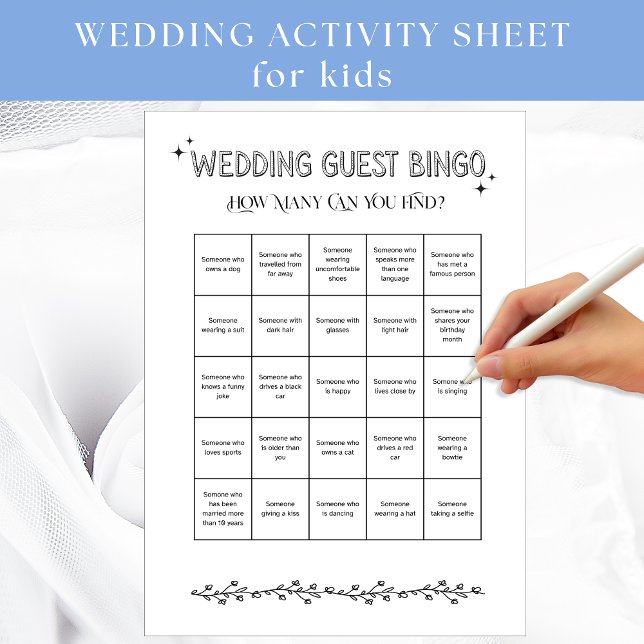 Fiche d'activité mariage Invité Bingo (Créateur téléchargé)