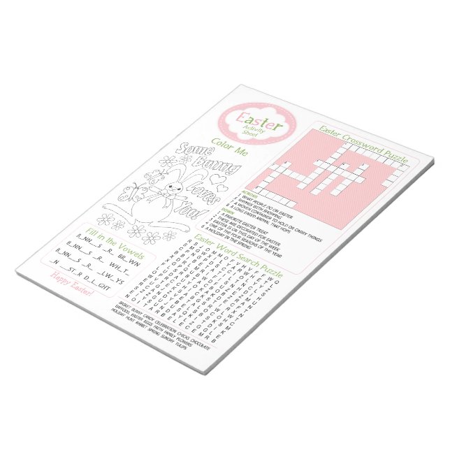 Fiche d'activités de Pâques pour enfants Bloc-note (Incliné)