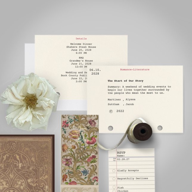 Fiche de catalogue de cartes Détails de mariage  (Créateur téléchargé)