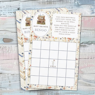 Fiche de jeu de bingo pour baby shower sur le thèm